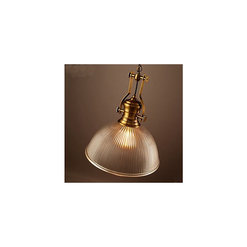 Lustre rétro américain européen à tête unique en verre transparent