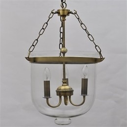 Lustre en verre style cloche de temple vintage de style country américain