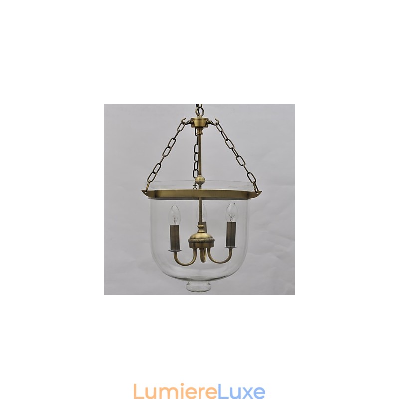 Lustre en verre style cloche de temple vintage de style country américain