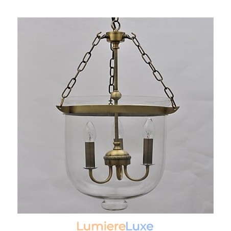 Lustre en verre style cloche de temple vintage de style country américain Lustre en verre style cloche de temple vintage de style country américain