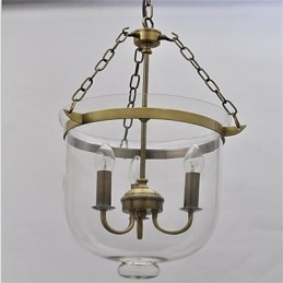 Lustre en verre style cloche de temple vintage de style country américain