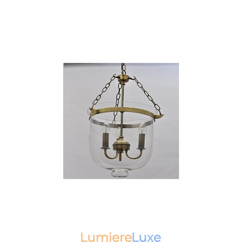 Lustre en verre style cloche de temple vintage de style country américain