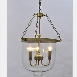 Lustre en verre style cloche de temple vintage de style country américain