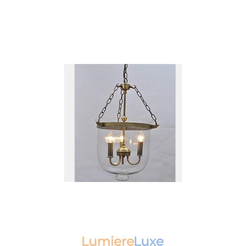 Lustre en verre style cloche de temple vintage de style country américain