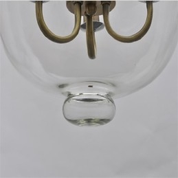 Lustre en verre style cloche de temple vintage de style country américain