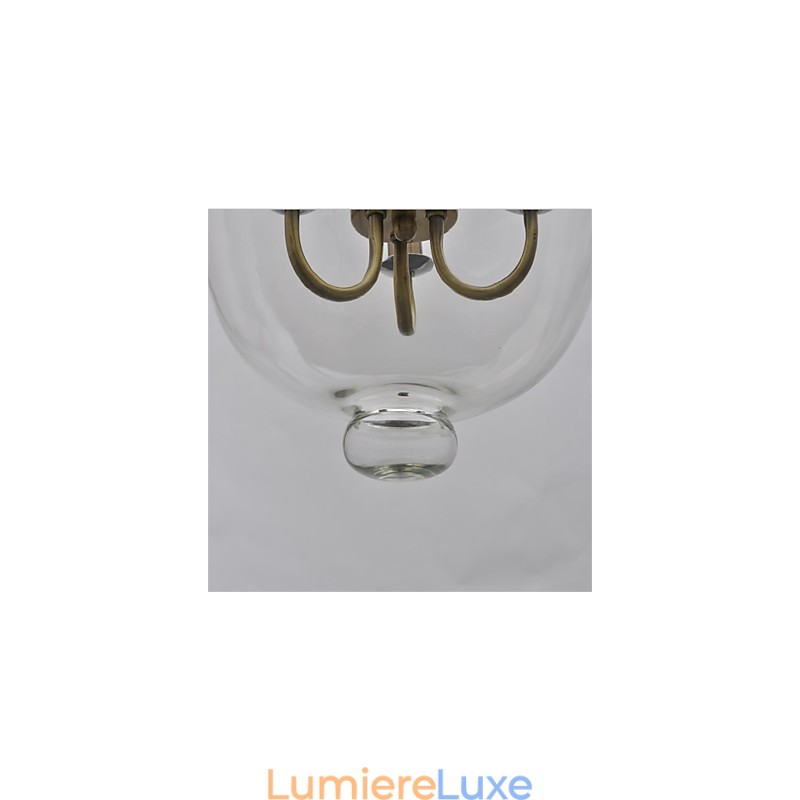 Lustre en verre style cloche de temple vintage de style country américain