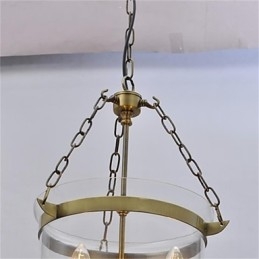 Lustre en verre style cloche de temple vintage de style country américain