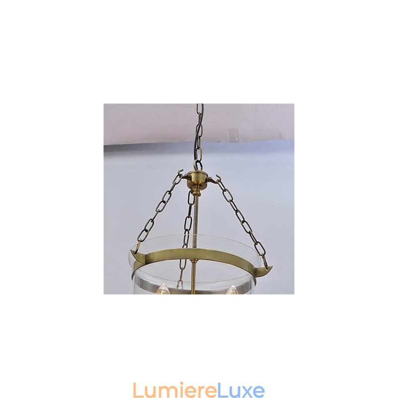Lustre en verre style cloche de temple vintage de style country américain