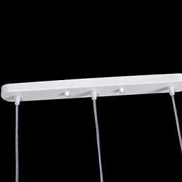 Suspension blanche à trois lumières avec abat-jour en verre doré à la main, style rétro européen classique