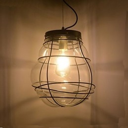 Lampe à suspension rétro en verre, simple, moderne et créative, style Europe du Nord