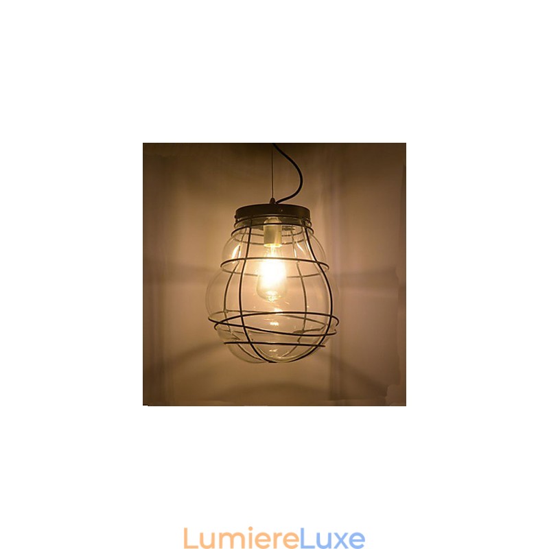 Lampe à suspension rétro en verre, simple, moderne et créative, style Europe du Nord