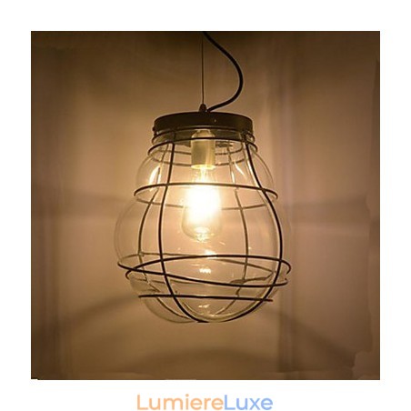 Lampe à suspension rétro en verre, simple, moderne et créative, style Europe du Nord Lampe à suspension rétro en verre, simple, moderne et créative, style Europe du Nord
