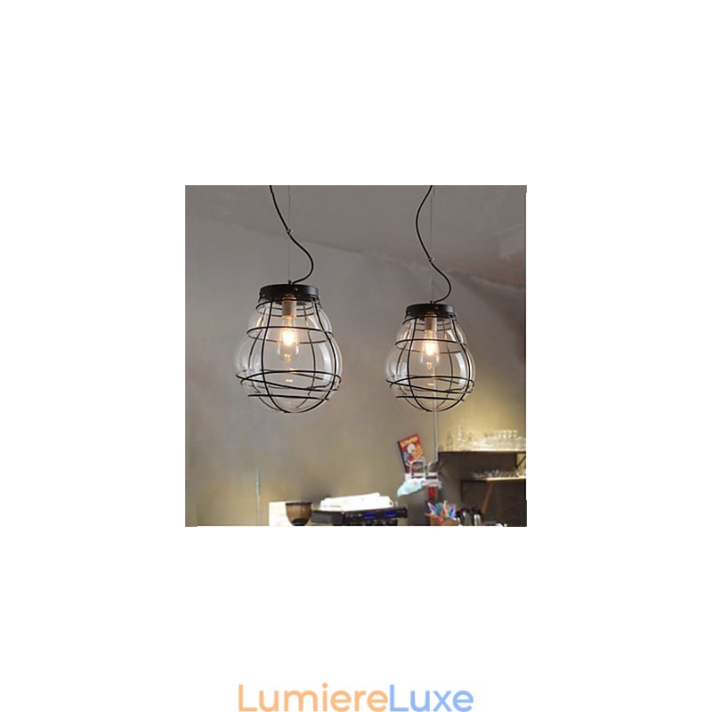 Lampe à suspension rétro en verre, simple, moderne et créative, style Europe du Nord