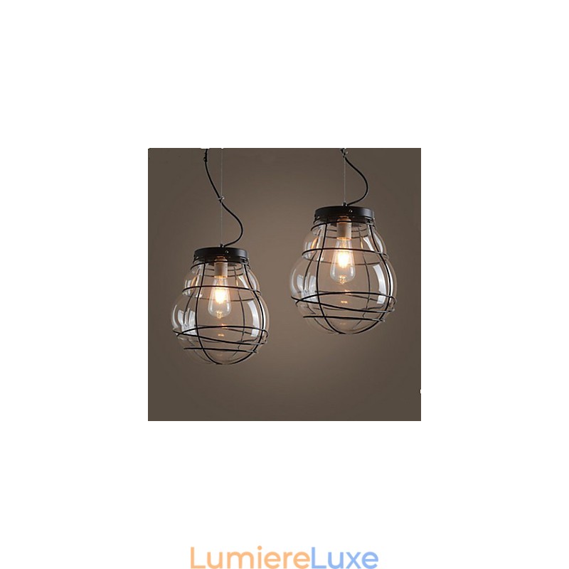 Lampe à suspension rétro en verre, simple, moderne et créative, style Europe du Nord
