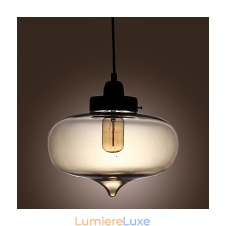 Suspension en verre transparent au design bulle marron Suspension en verre transparent au design bulle marron