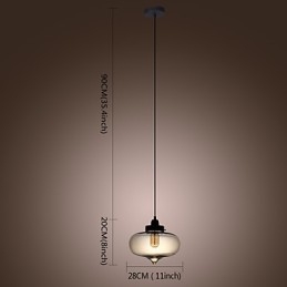 Suspension en verre transparent au design bulle marron