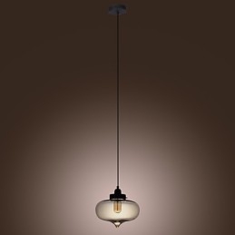 Suspension en verre transparent au design bulle marron