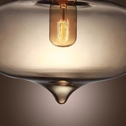 Suspension en verre transparent au design bulle marron
