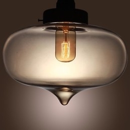Suspension en verre transparent au design bulle marron
