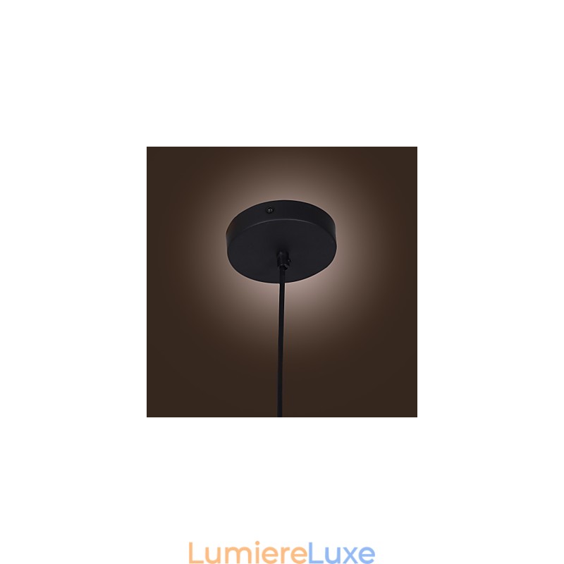 Suspension en verre transparent au design bulle marron