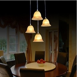 Suspension quatre lumières bronze style européen rétro classique