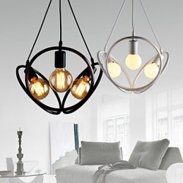 Lustre suspendu à 3 lumières, style traditionnel, classique et rétro, en métal