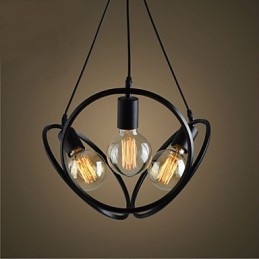 Lustre suspendu à 3 lumières, style traditionnel, classique et rétro, en métal