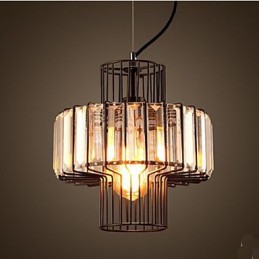 Petite suspension en cristal de style country américain