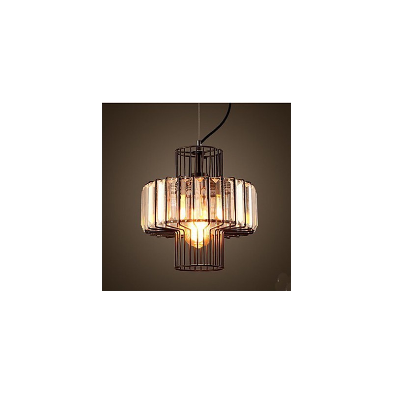 Petite suspension en cristal de style country américain