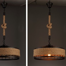 Lustre suspendu en métal à 2 lampes Country Designers Others