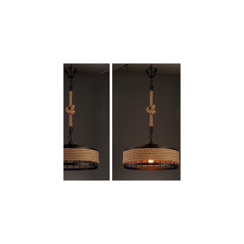 Lustre suspendu en métal à 2 lampes Country Designers Others