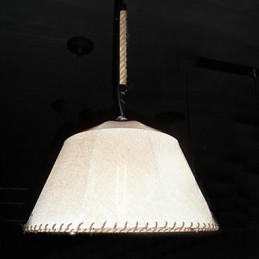 Suspension rétro de style nord-américain à 1 lumière avec abat-jour en tissu