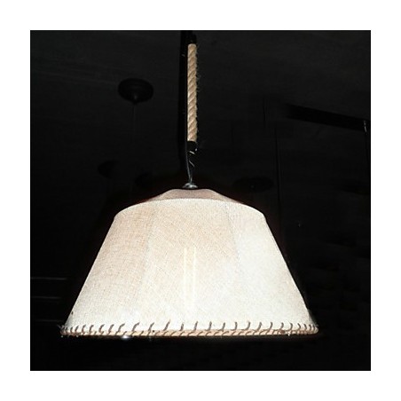 Suspension rétro de style nord-américain à 1 lumière avec abat-jour en tissu Suspension rétro de style nord-américain à 1 lumière avec abat-jour en tissu