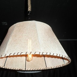 Suspension rétro de style nord-américain à 1 lumière avec abat-jour en tissu