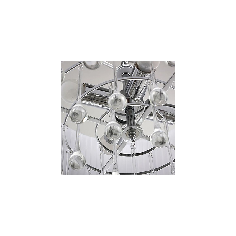 Suspension contemporaine en cristal à 4 lumières avec abat-jour noir
