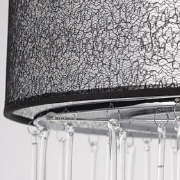 Suspension contemporaine en cristal à 4 lumières avec abat-jour noir