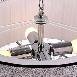 Suspension contemporaine en cristal à 4 lumières avec abat-jour noir
