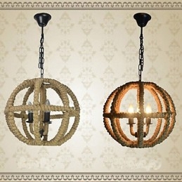 Lustre rétro en fer forgé de type industriel rural nord-américain