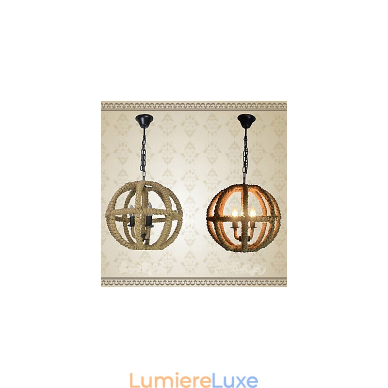 Lustre rétro en fer forgé de type industriel rural nord-américain