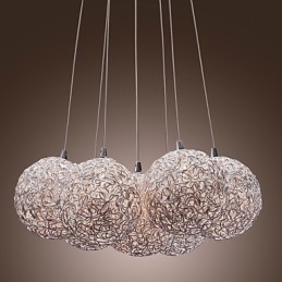 Suspension contemporaine en aluminium à 7 lumières
