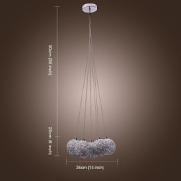 Suspension contemporaine en aluminium à 7 lumières