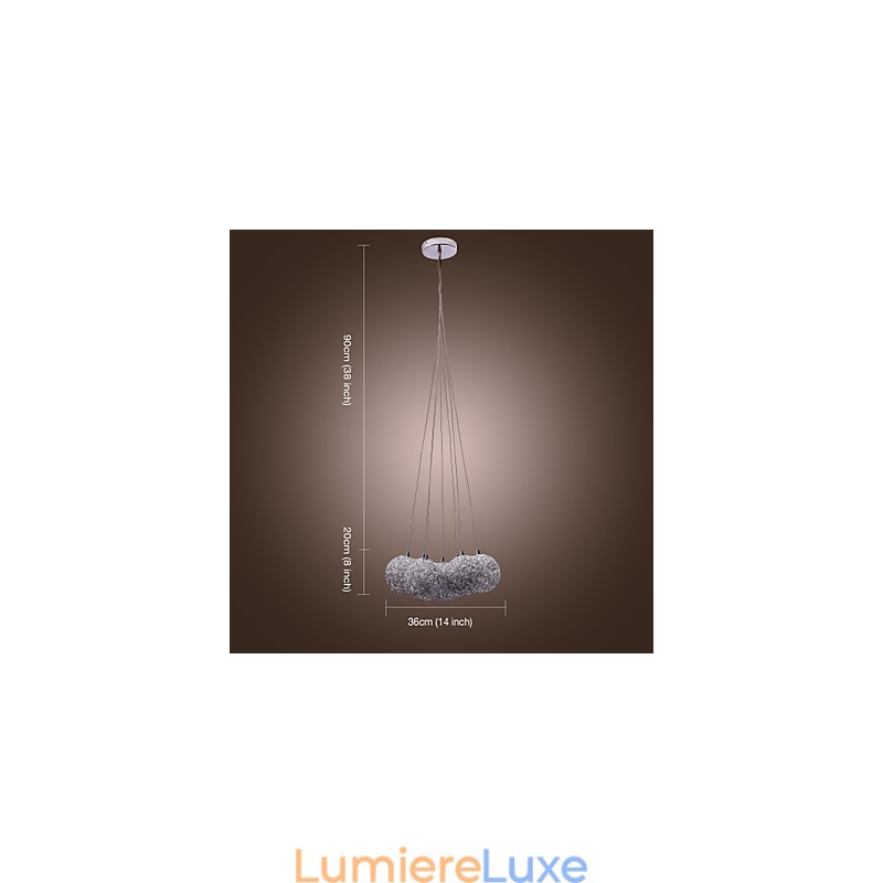 Suspension contemporaine en aluminium à 7 lumières
