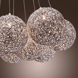 Suspension contemporaine en aluminium à 7 lumières