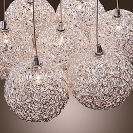 Suspension contemporaine en aluminium à 7 lumières