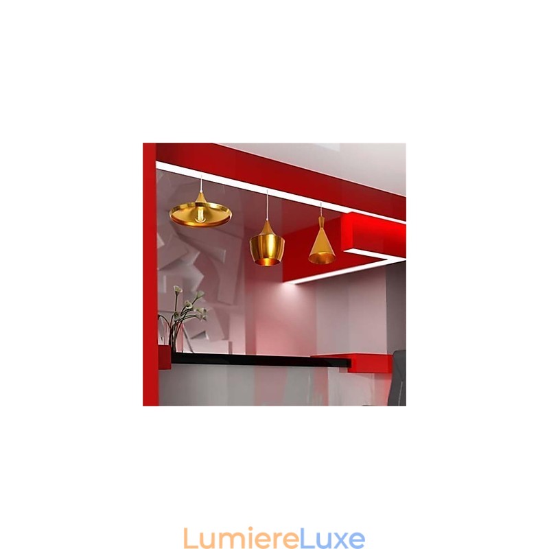 Suspension de table Americange Gold à 3 têtes en aluminium