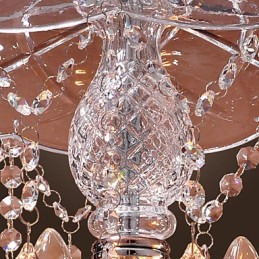 Suspension moderne en cristal avec 3 lumières et abat-jour en verre