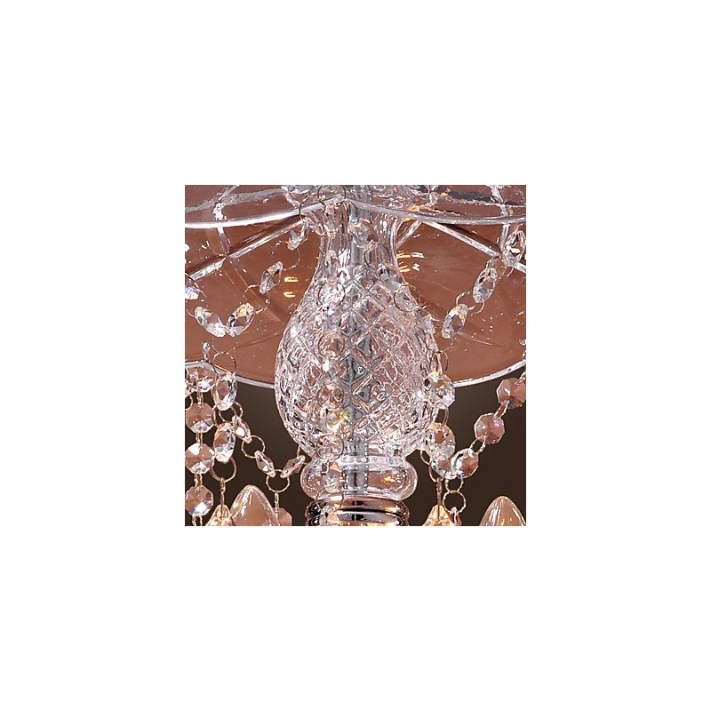 Suspension moderne en cristal avec 3 lumières et abat-jour en verre