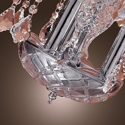 Suspension moderne en cristal avec 3 lumières et abat-jour en verre
