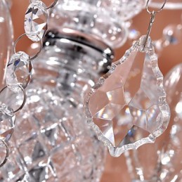 Suspension moderne en cristal avec 3 lumières et abat-jour en verre
