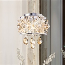 Lustre moderne en cristal transparent avec sphère, luminaire décoratif d'intérieur
